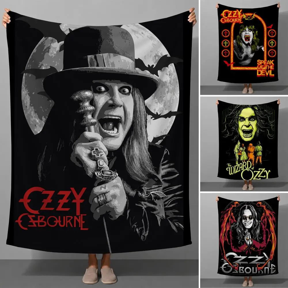 Singer Ozzy Osbourne Blizzard of Ozz Throw Soft Flannel Throw Blanket Warm for Couch Bed Sofa pets Cozy All Season