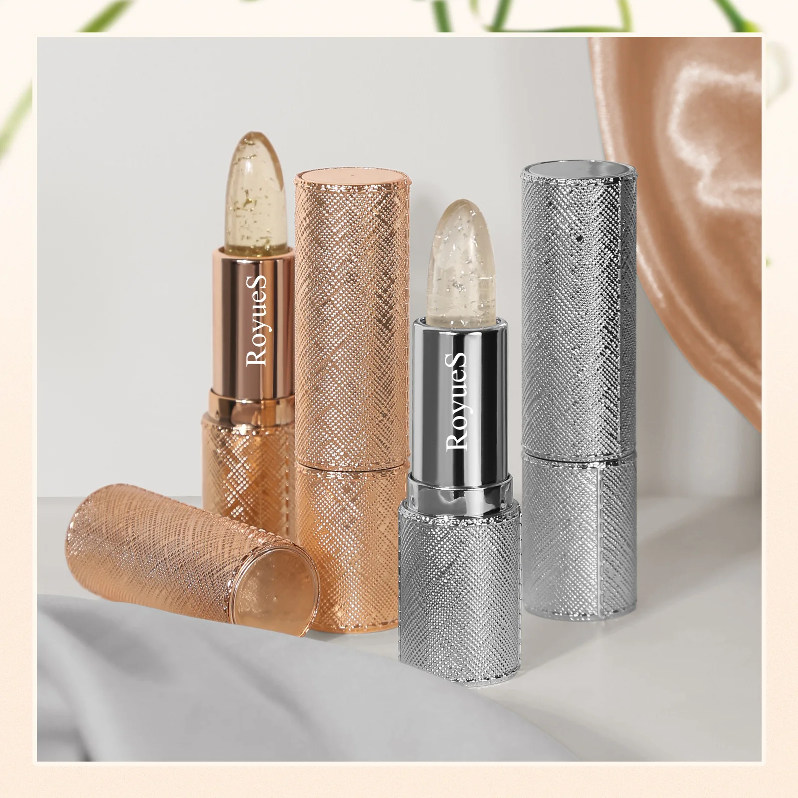 

Platinum Lipstick Moisturizing Moisturizing Gold Foil Silver Foil Lipstick Lip Gloss Color Changing Lipstick Whitening