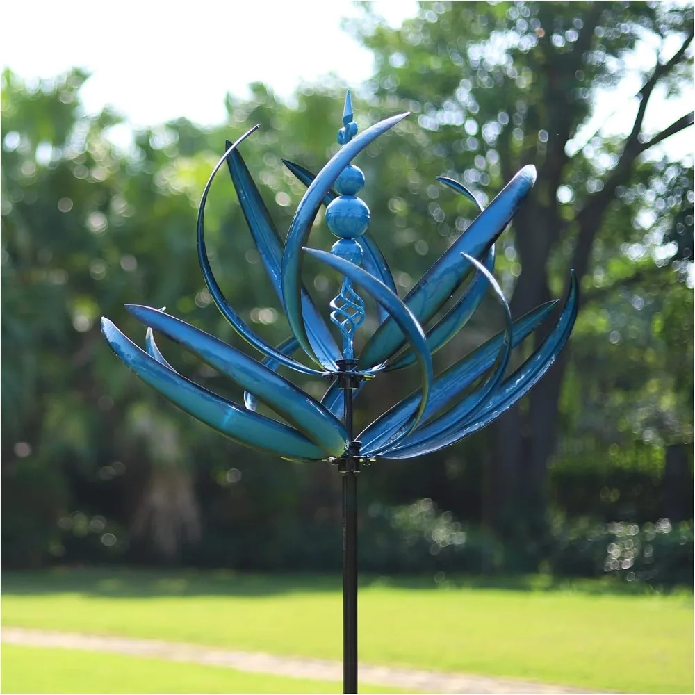 91 inch Wind Spinners Outdoor - Extra Large Outdoor Metal Wind Sculptures Spinners with Stake, Windmills for The Yard Garden