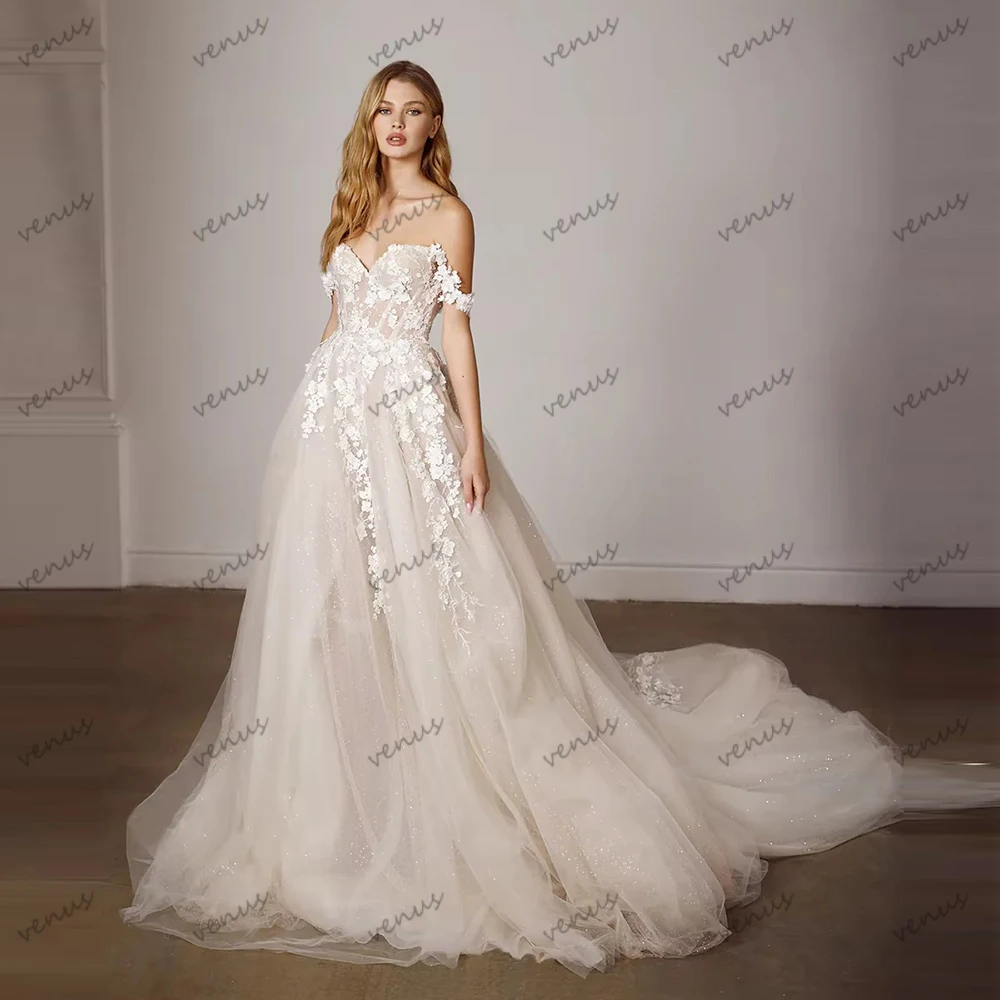 Modern Wedding Dresses Glamorous Bridal Gowns Lace Appliques Sleeveless Backless Robes Pretty Vestidos De Novia Customized 2026