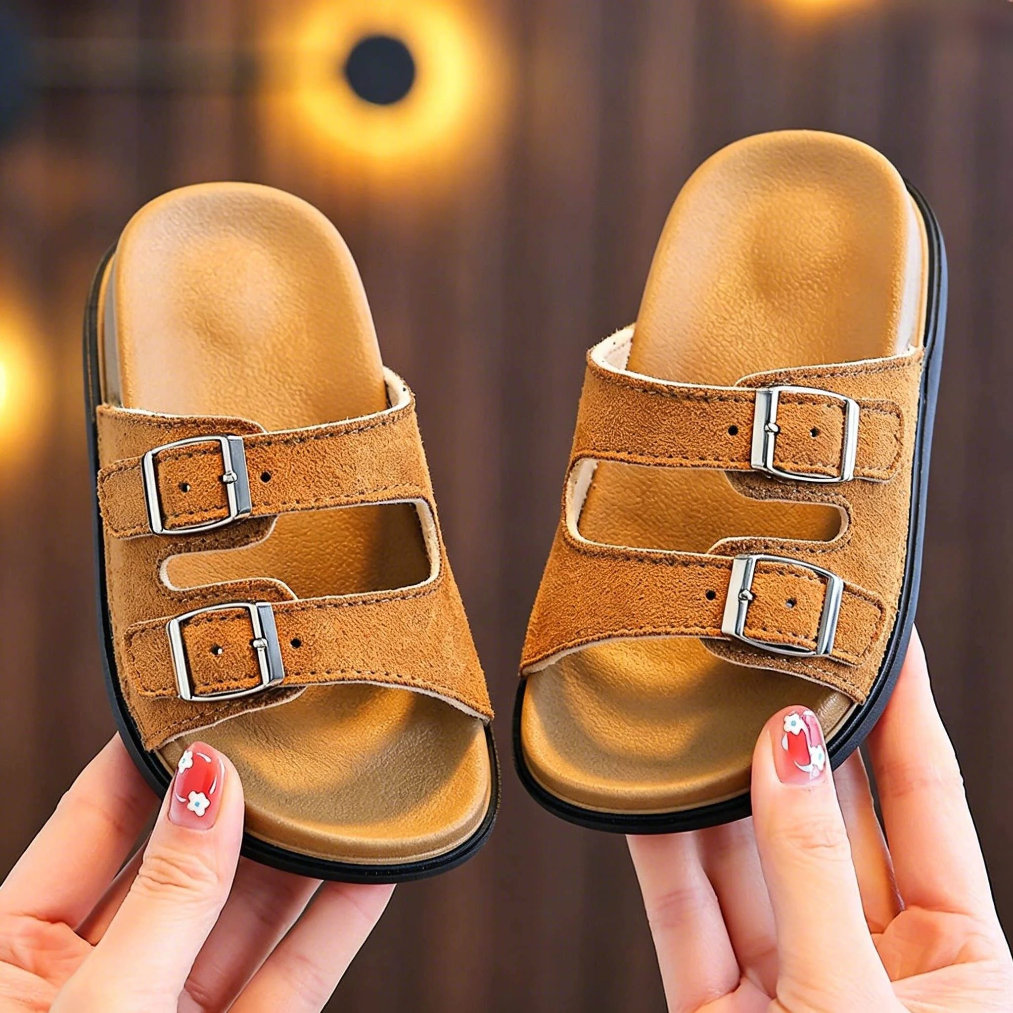 Boys Slippers Summer Anti-Slip Soft Bottom Bathroom Bathing Parent-Child Outdoor Beach Slippers Comfortable Home Slippers