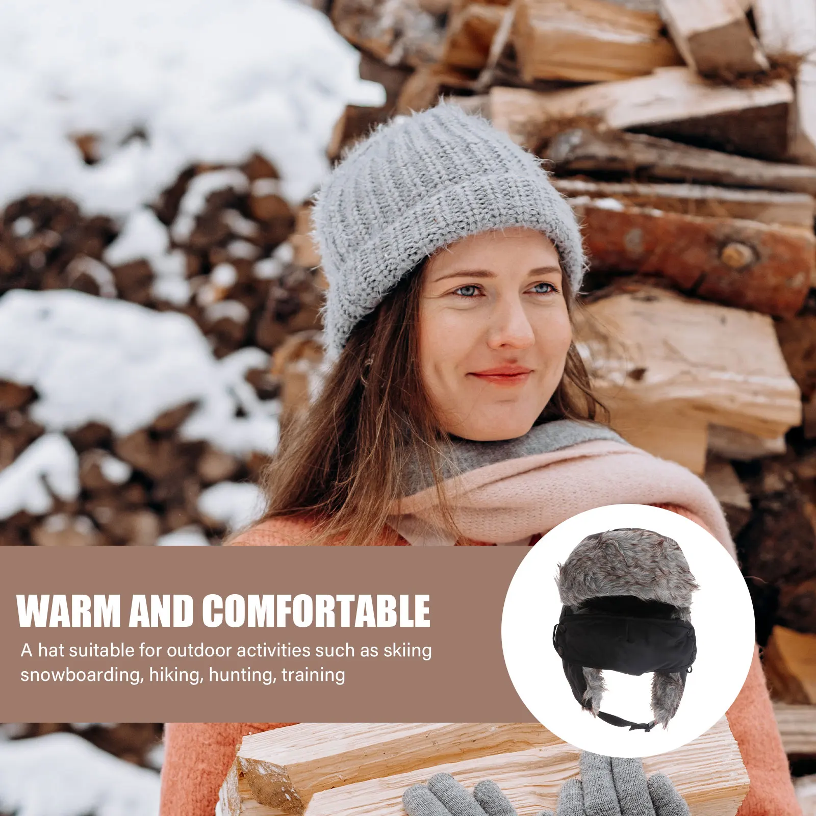 

New Winter Warm Thick Cap Artificial Hat For Middle-Aged Adjustable Buckle Windproof Waterproof Outdoor