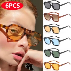 3pcs/6pcs New Parallel Bars Versatile Sun Glasses Retro Fashion Outdoor Sunglasses Riding UV Protection Eyeglasses Female