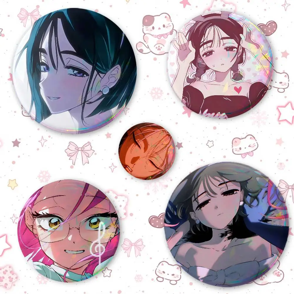 Ani-me- A-Ali-e-n Stage- Cute Cool Round Pin Badge Set For Anime Game Music Cartoon Fans Backpack Denim Jacket Hat Decoration