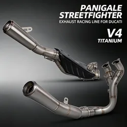 For Ducati Panigale/Streetfighter V4/V4R/V4S 2018-2024 Motorcycle Exhaust Full System Manifold With Cover Escape Project Muffler