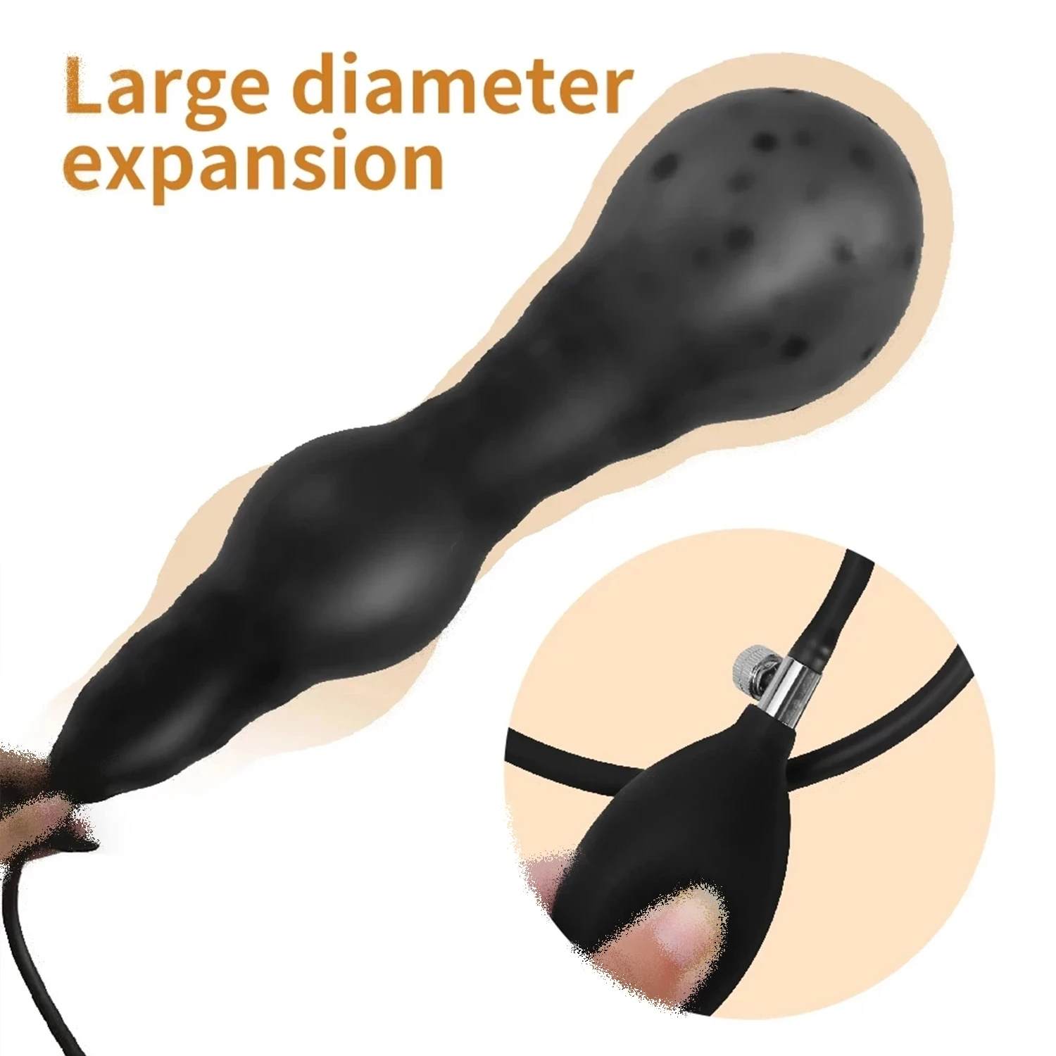 Huge Inflated Anal Plug Vagina Anus Dilator Silicone Butt Plug Inflatable Anal Plug Expandable Butt Dilator Adult Sex Toys