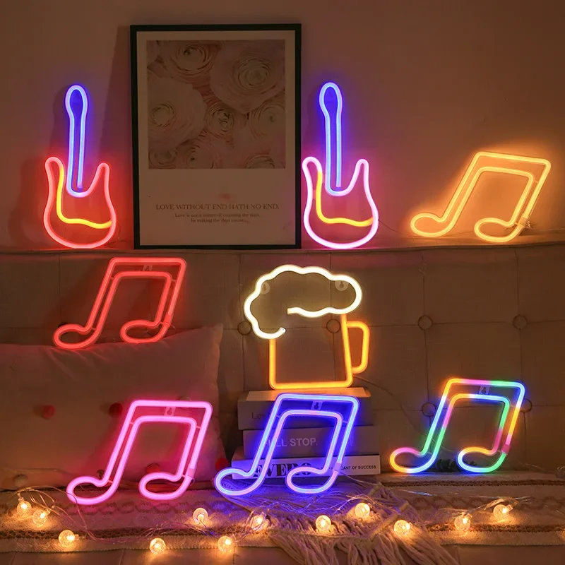 Beer Mugs Neon Sign Light LED Cup Modeling Wine Glass Nightlight Decoration Baby Room Home Shop for bar Party Wedding Birthday