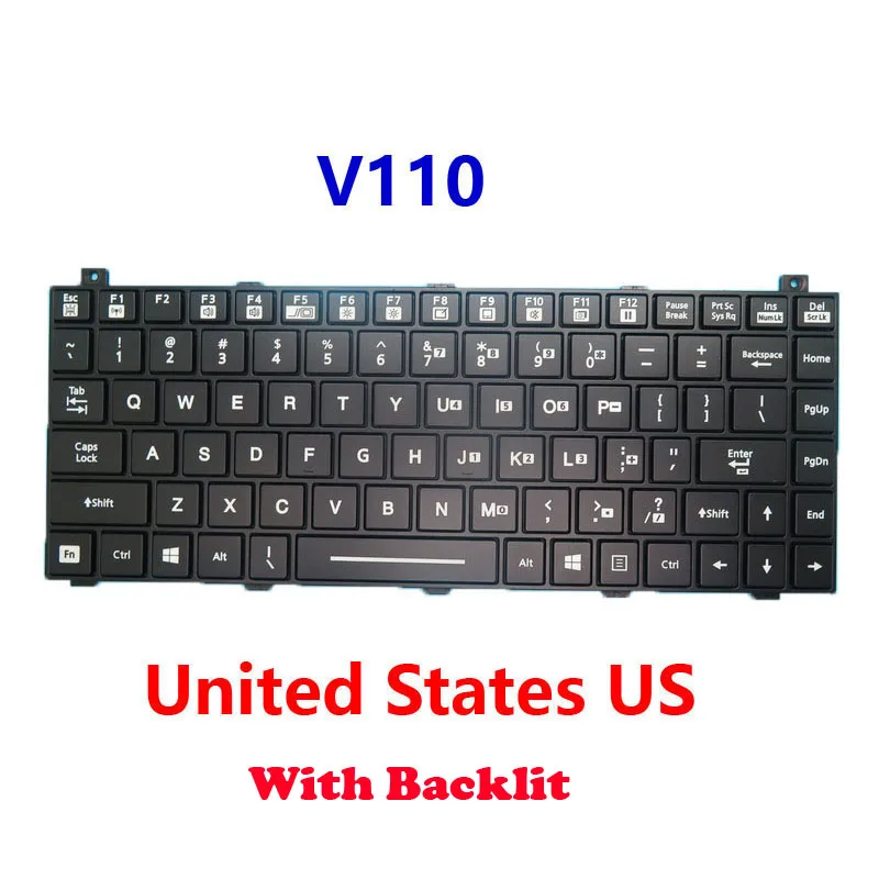 

US NE Laptop Backlit Keyboard For GETAC V110 G6 V110 G7 V110G6 V110G7 Canada CA Canadian French CF Korean KR Netherlands NL New