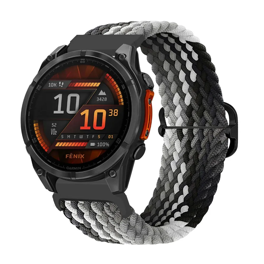 Bandas elásticas para Garmin Fenix 6 Pro/6/8 47mm/5/5 Plus/7/7 Pro/7 Solar/7 banda Solar de zafiro, correa tejida de nailon con hebilla deslizante