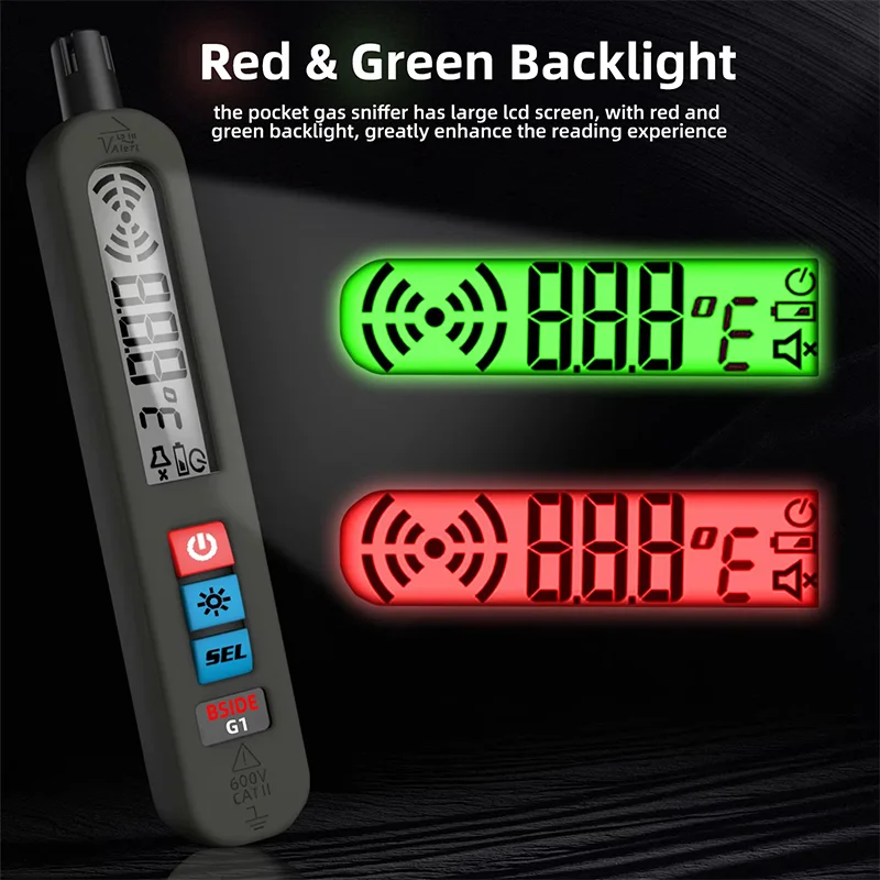 

BSIDE G1 PPM LEL Tester gas Leak Detector Analyzer Portable Gas Leak Detector Alarm Sound and light vibration alarm USB charge