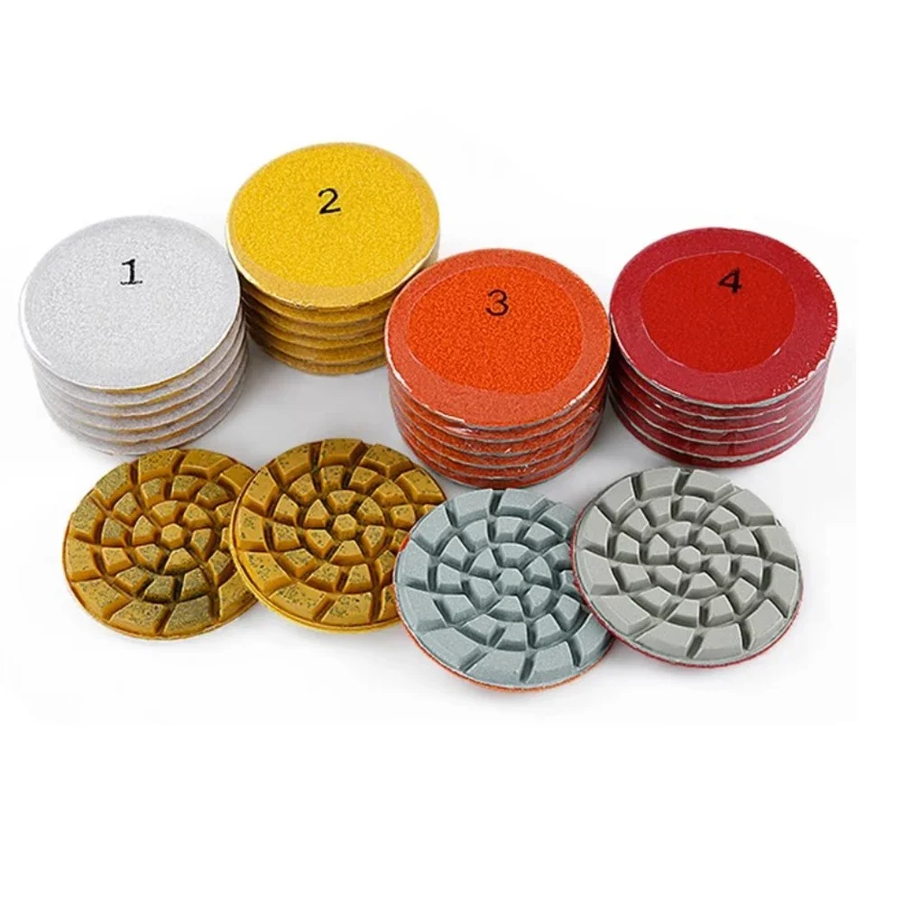 

New 1PC 4 Inch 100mm Dry/wet Diamond 4 Step Polishing Pads Granite Polishing Tool For Granite Marble Stone Concrete Floor