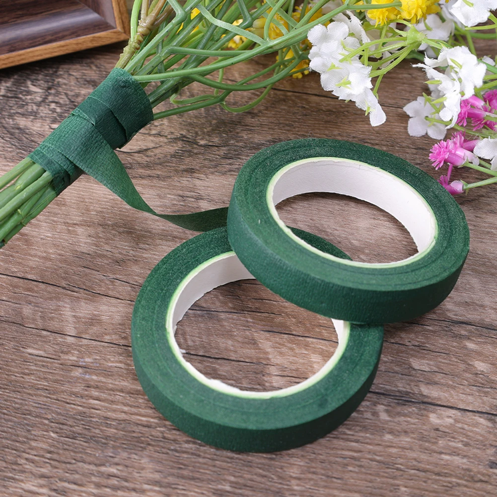 1 Roll Green/Brown Paper Tape Floral Stem Tape Flower Wraping Tape Household Supplies Garden Tools Handmade Crafts DIY 12mmx27m