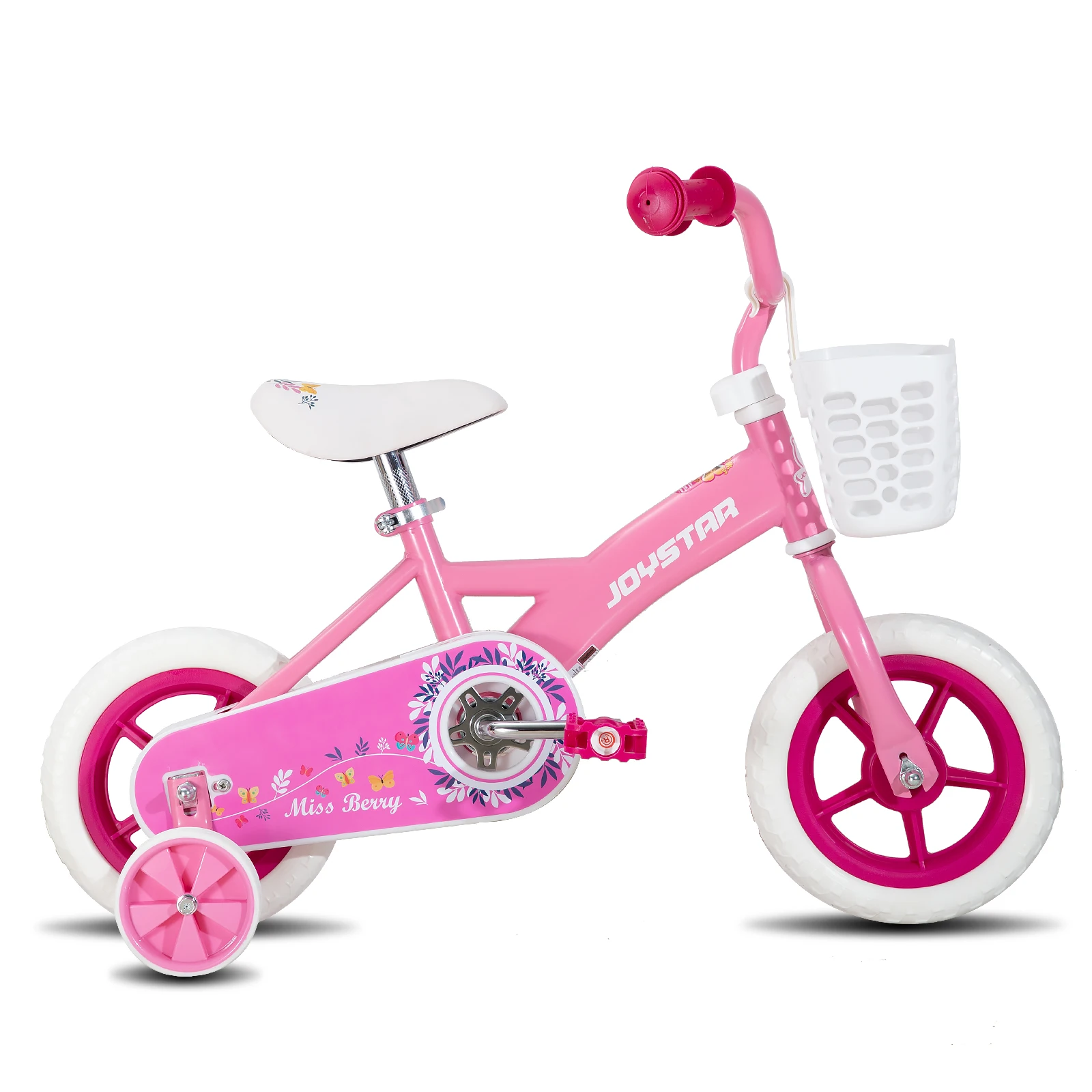 JOYSTAR 10/12 Inch Kids Bike for Boys and Girls Ages 1-4 Years, Toddler Bike with Training Wheels, Detachable Push Handle, Pink