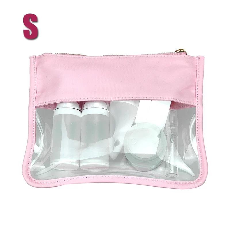 Camouflage Print Bow Transparent Travel Cosmetic Bags PVC Waterproof Toiletry Organizer Makeup Wash Pouch Snack Bag Party Gift