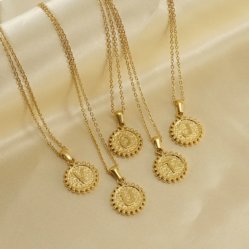 

Fashion Simple Stainless Steel Letter Design Jewelry Necklace Stainless Steel 18k PVD Gold-plated Water Proof Necklace