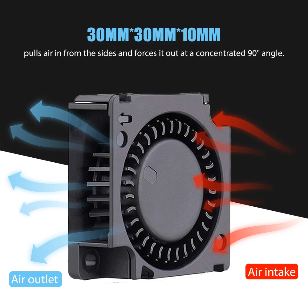 3010 Turbo Blower Brushless DC 24V 30X30X10มม.มอเตอร์แบริ่งแขนเงียบ Turbine Cooler สำหรับ Voron 0/0.1 3D ชิ้นส่วนเครื่องพิมพ์