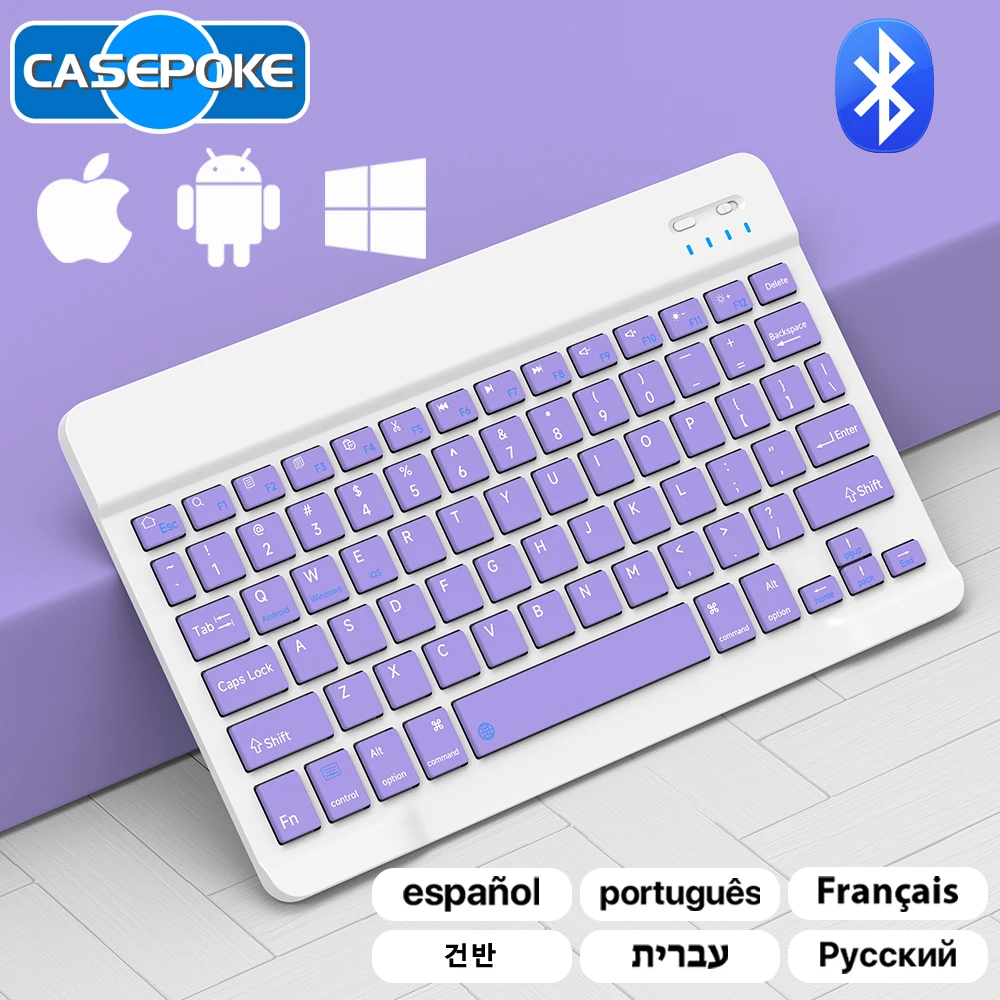 CASEPOKE Mini Bluetooth Keyboard and Mouse for iPad iPhone Accessories Wireless Keyboard For iOS Android Windows Tablet Phone