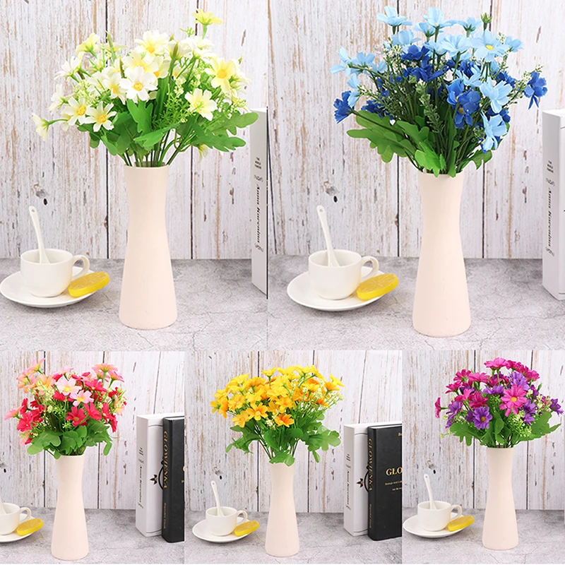 1 Blumenstrauß 7 Zweig schöne Gänseblümchen künstliche Blume DIY Hochzeit hält Blumen Dekor Hausgarten Party Dekoration