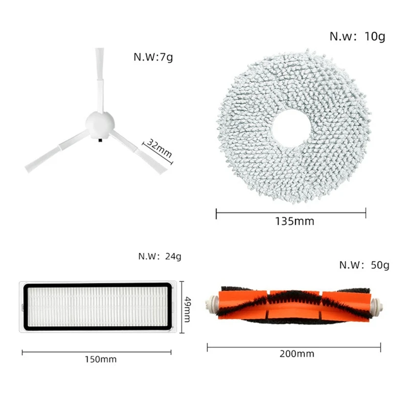 Cepillo lateral principal para Xiaomi Mijia Omni B101CN , X10 Plus, Dreame S10 Pro , L10S Ultra, filtro Hepa, mopa, paño, bolsa de polvo, piezas