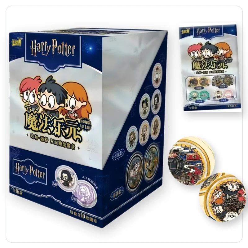 KAYOU Harry Potter Echo Edition, Insignias de Caramelo de Doble Cara, Serie 1, Pin Coleccionable de Anime, Paquete Sorpresa, Caja de Regalo, Set de 10 Pines