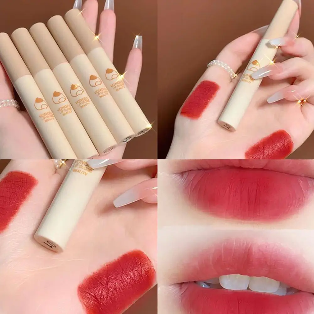 5 Kleuren/Set Matte Lip Glazuur Non-Stick Langdurige Niet-Irriterende Fluwelen Matte Lippenstift Hydraterende Voedende Zijdeachtige Lip