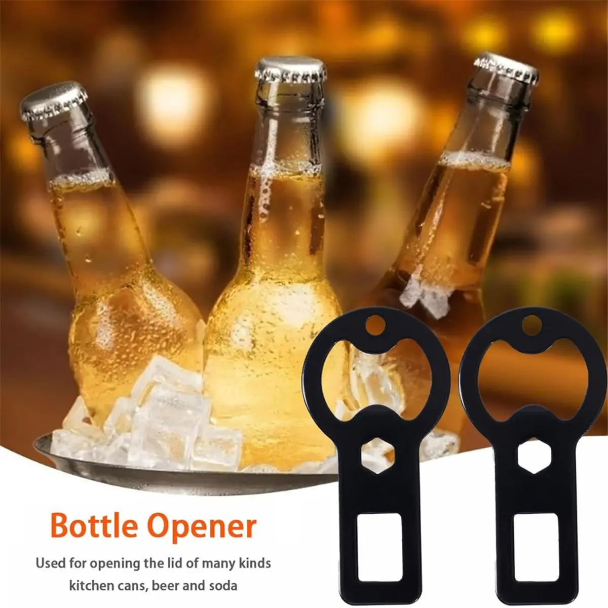 N14R Top Portable Metal Bottle Opener Keychain 8 Pack Flat Beer Bottle Openers with Lanyard for Outdoor Enthusiasts