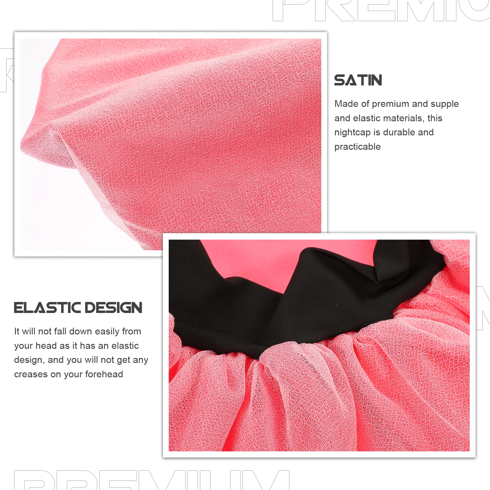 

Ice Silk Satin Sleep Bonnet for Sleeping Women Hair Wraps Double Layer Curly Inner Miss Scarf