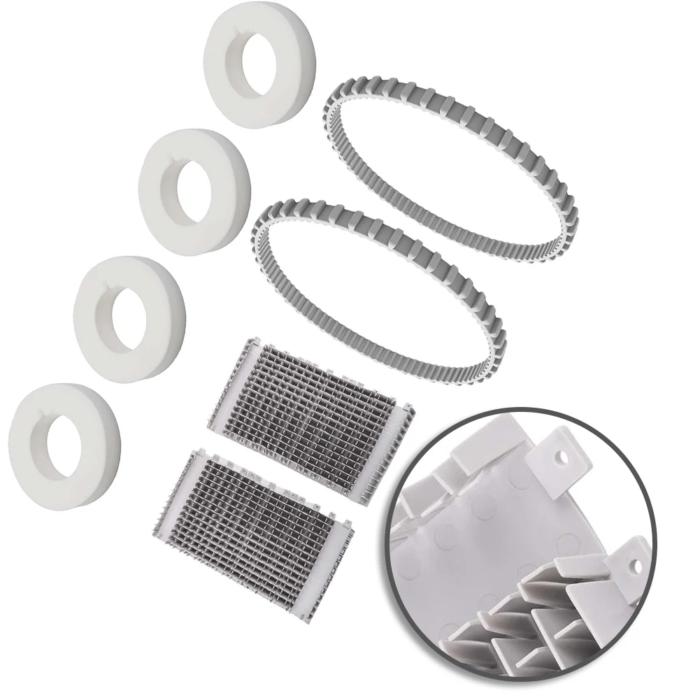 4 Pack Foam Wheel Rings 6101611 R4 with 2 Belts 9985006 R2 and 2 Roller Brushes 6101641 R2 for Dolphin Diagnostic Pool Cleaner