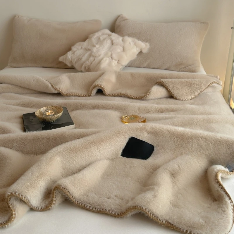 

Premium Mink Velvet Autumn and Winter Thickened Thermal Sofa Blanket Office Nap Shawl Blanket Hair Blanket