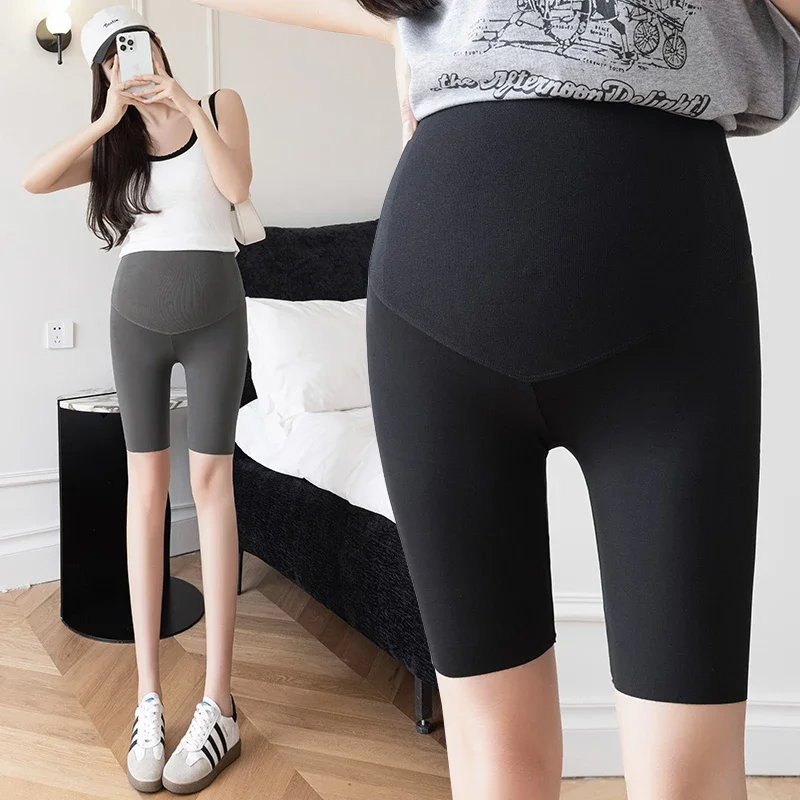 Demi-Legging Fin d'Été pour Femme Enceinte, Caleçon de Sécurité pour le Ventre, Soutien de la Taille, sans Couture, pour Jeune Grossesse