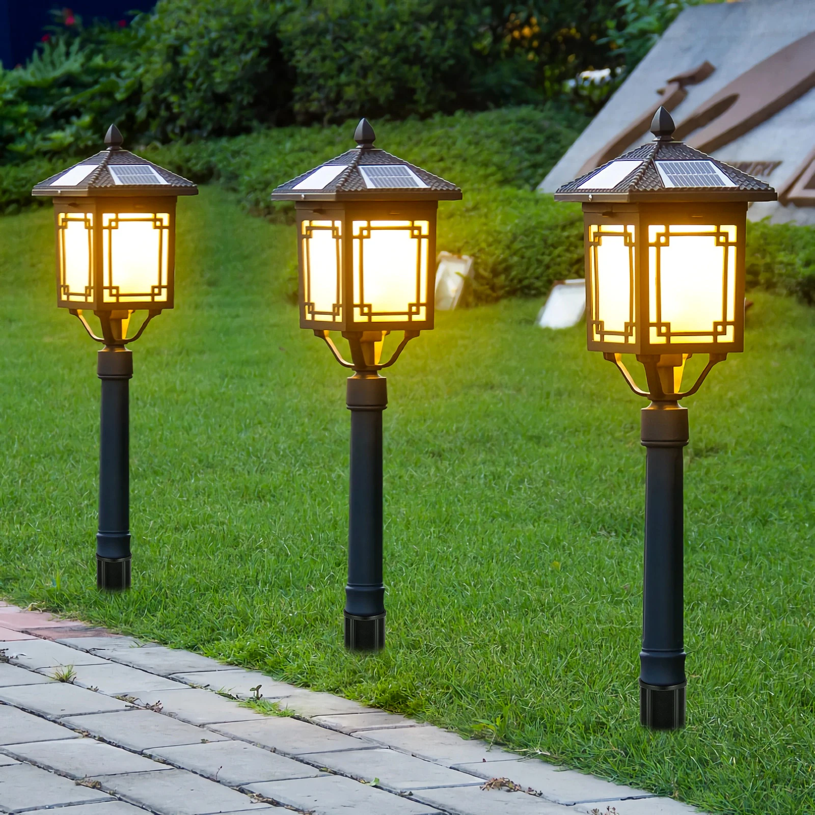 

10 pcs Lawn Lamp Solar Light Replacement Spikes Plastic Garden Black Durable Outdoor Pathway Decoration Landscape Lighting Yard