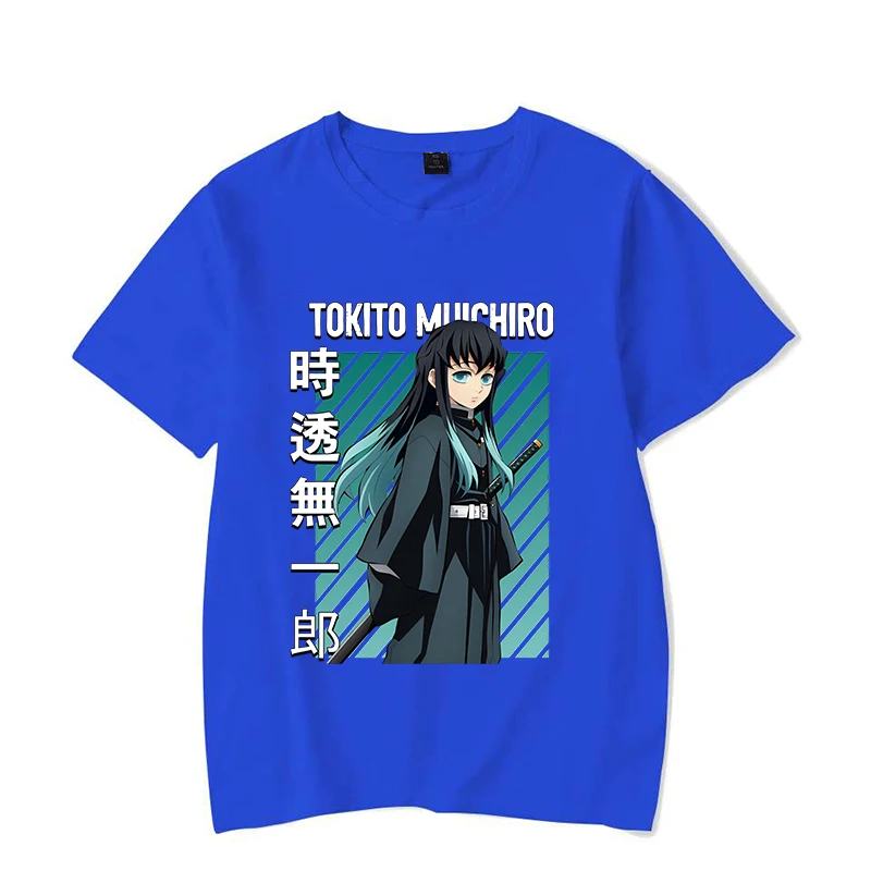 New Anime Tokitou Muichirou Printed T-shirts for Unisex Summer Tee Shirt Men Women Casual Short Sleeve Round Neck Tops T-shirt