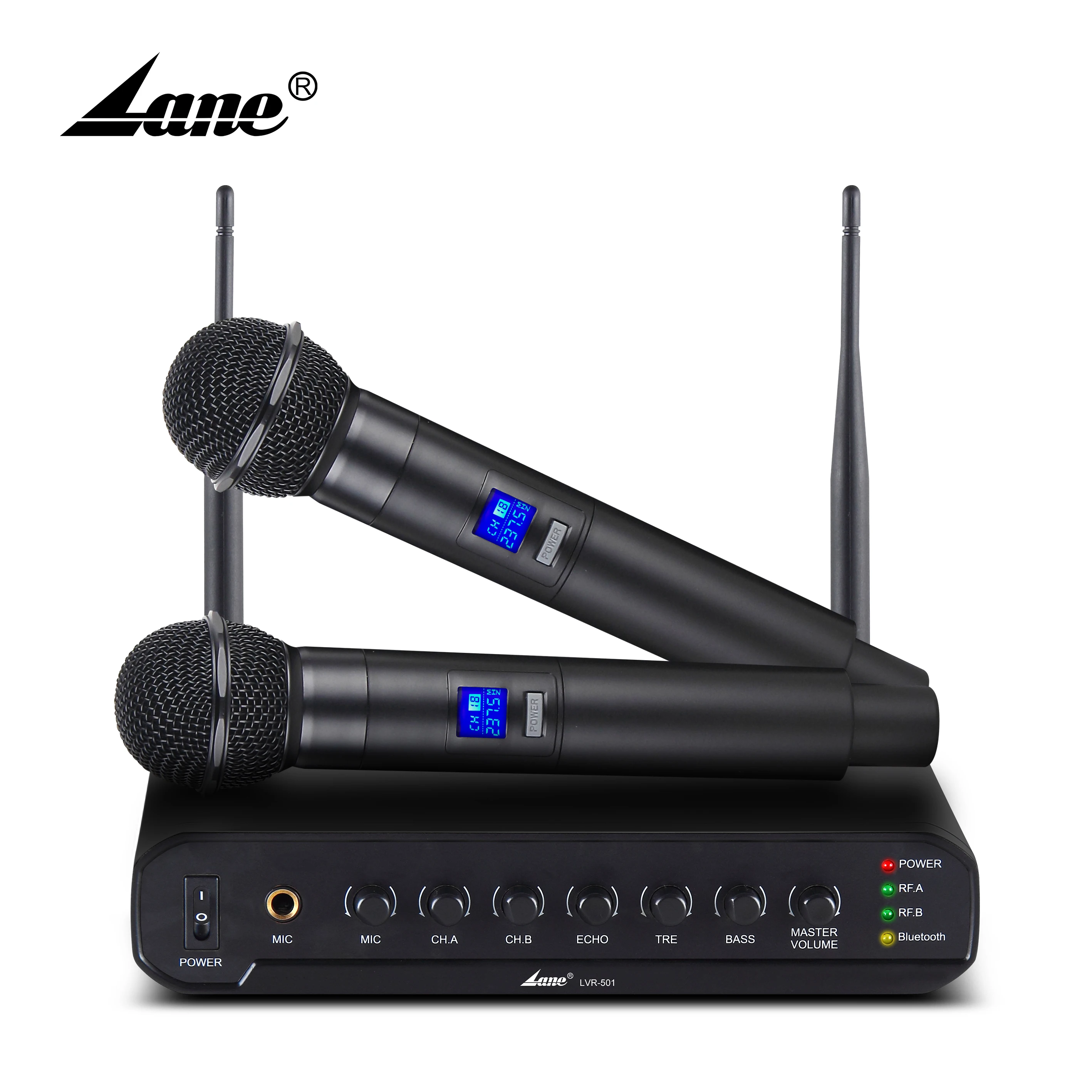 Lane LVR-501 Wireless Stage Microphone Handheld Home Party Karaoke Noise Cancelling Plastic,aluminium Alloy 64.7*43.8*38.8 Cm -