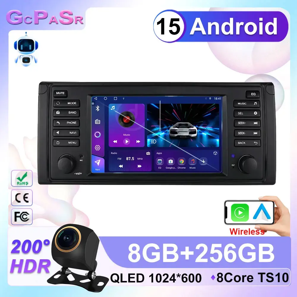 

Car Radio For BMW E39 5 Series X5 E53 M5 1996-2003 Wireless Carplay Multimedia Player Autoaudio Stereo Android Navigation 7inch