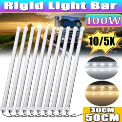 10/5X 12V 30/50CM Interior LED Car Light Bar Rigid Strip Lamp for Van Bus Caravan Display Cabinet Under Counter Closet