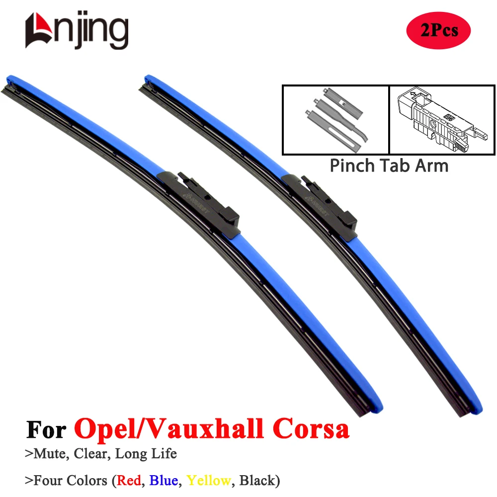 

LNJING Colorful Wiper Blades For Opel Vauxhall Corsa B C D E F 1997 1999 2000 2002 2006 2015 2016 2017 2018 2022 Car Accessories