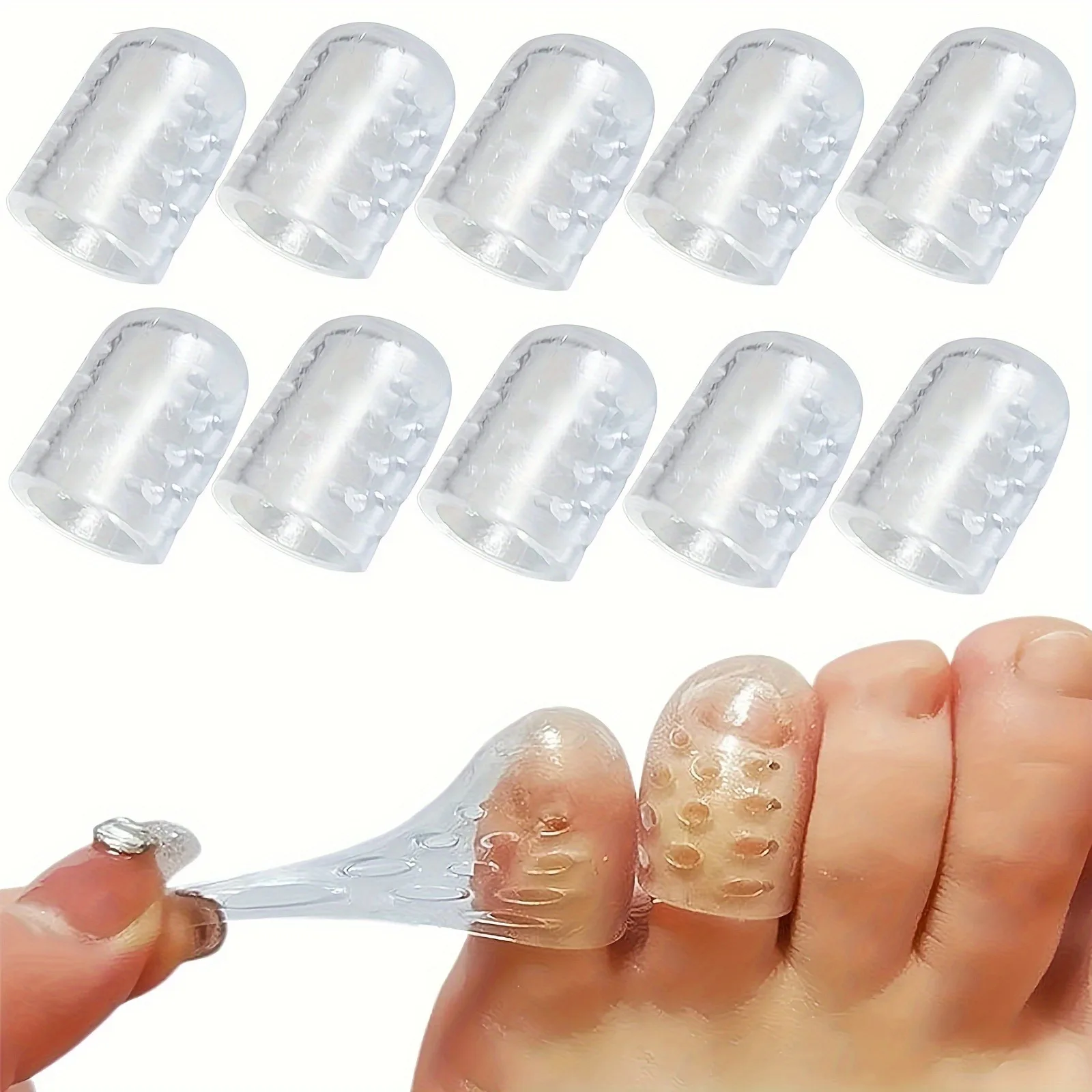 Toe Covers Silicone Toe Caps Anti-Friction Breathable Toe Protector Prevents Blisters Toe Caps Cover Protectors Foot Care