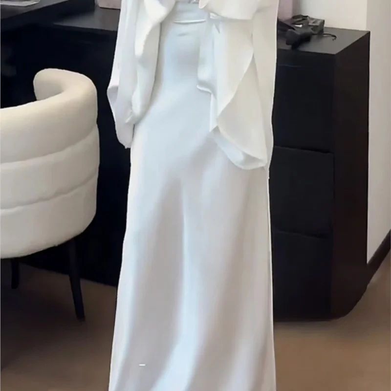 

Solid Color Fashion Skirt Women's New Satin Acetate Dress