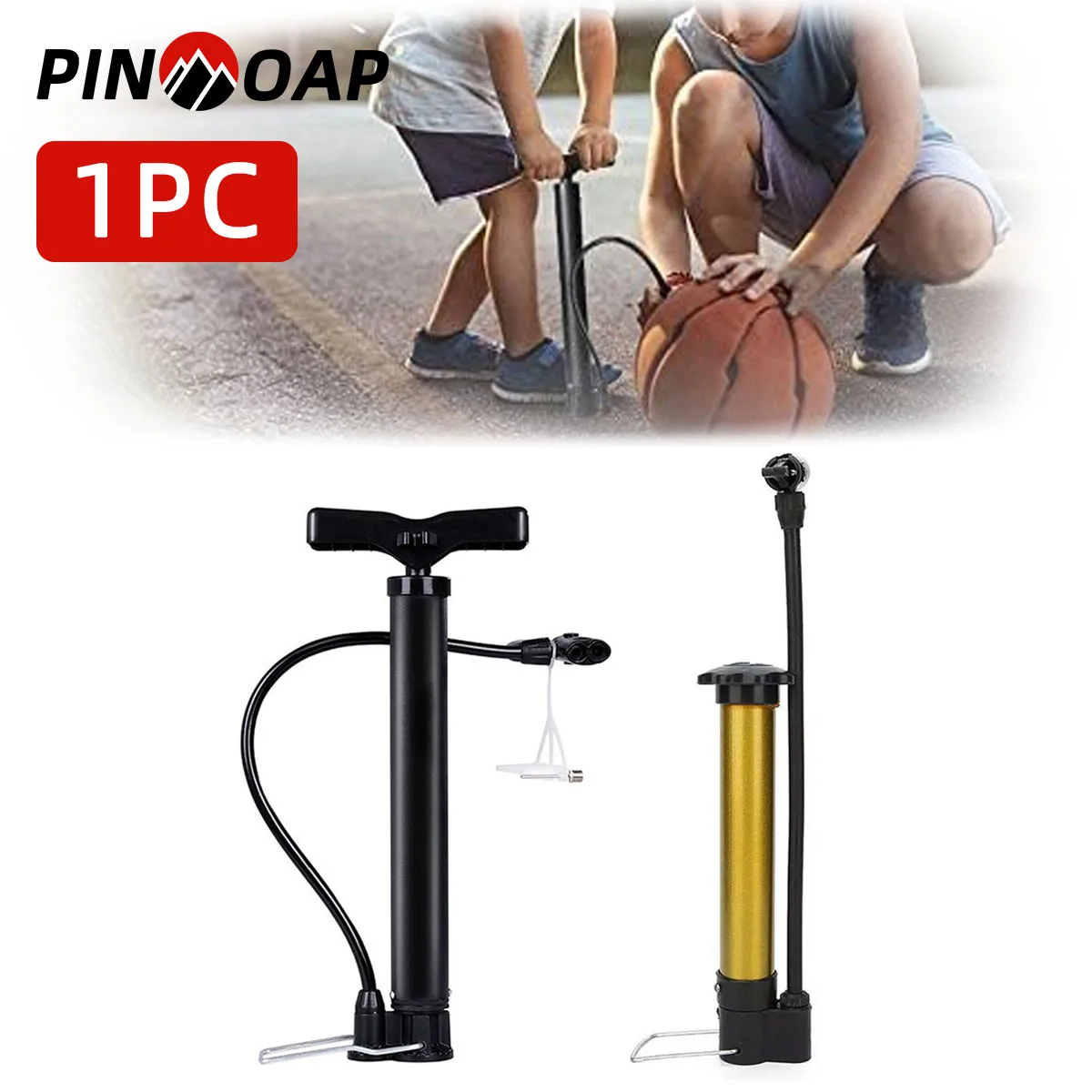 AliExpress NONE PINMOAP 1PC Bicycle Inflator Manual Inflator Pump Convenient Mini High Pressure Inflator Basketball Toy Multifunctional Inflator