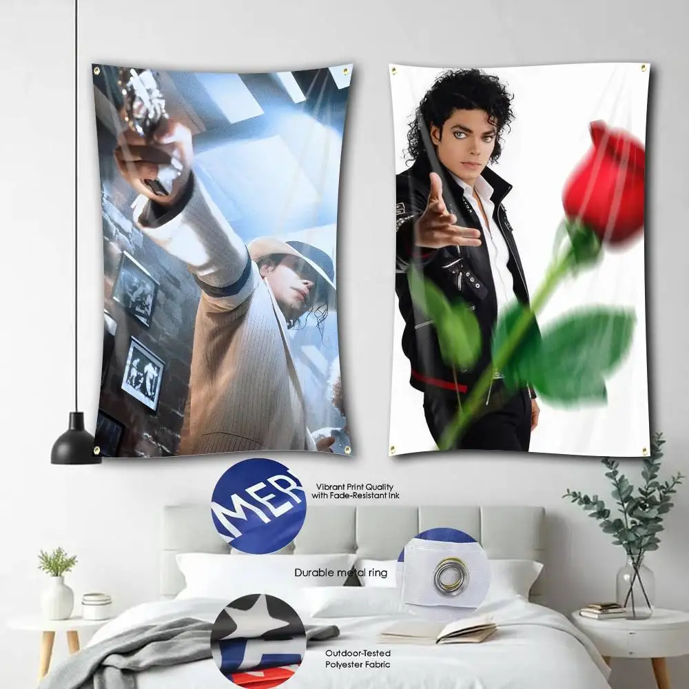 

MJ Legendary Dancer M-Michael Flag Tapestry Banner for Bedroom Living Room Outdoor Camping Custom Supported