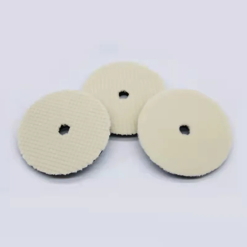 5/6Inch Japanese Polishing Wool Pad Buffer Woollen Polishing Pad For Automotive Scratch Removing with Hook& Loop Backer