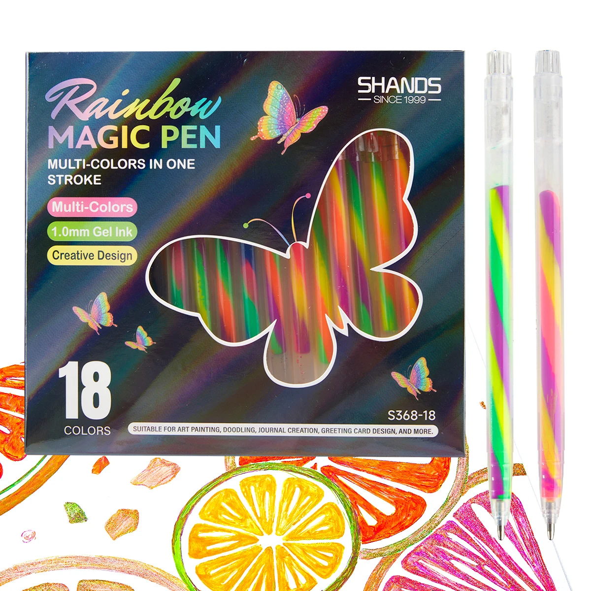 

18-Piece Rainbow Spiral Pens, Bright Colors, Smooth Writing, Suitable For Drawing, Student Notes, And Exam Review