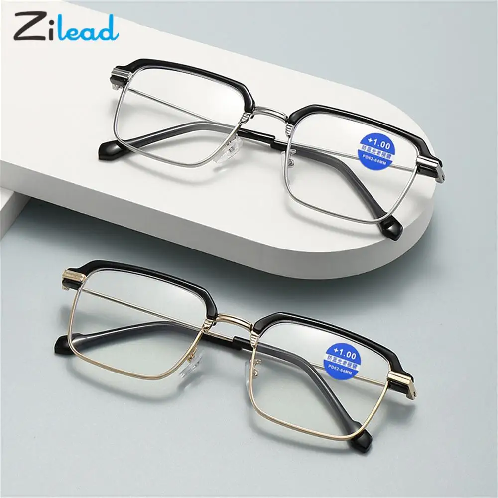 Zilead Men's Prescription Glasses Women Anti Blue Light Reading Glasses Unisex Vintage Computer Presbyopia Eyewear 0+1+1.5+2+3+4