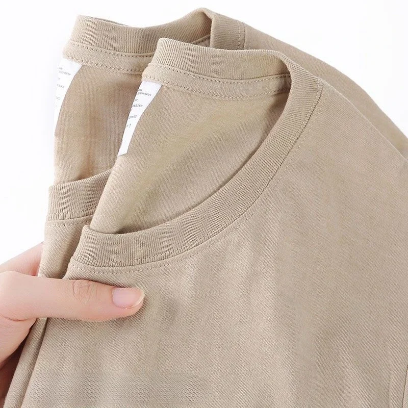 100% Cotton Solid T-Shirts Men's Women's Short Sleeve White Tees Casual Breathable Loose Round Neck T-shirt Couple Tops image 5