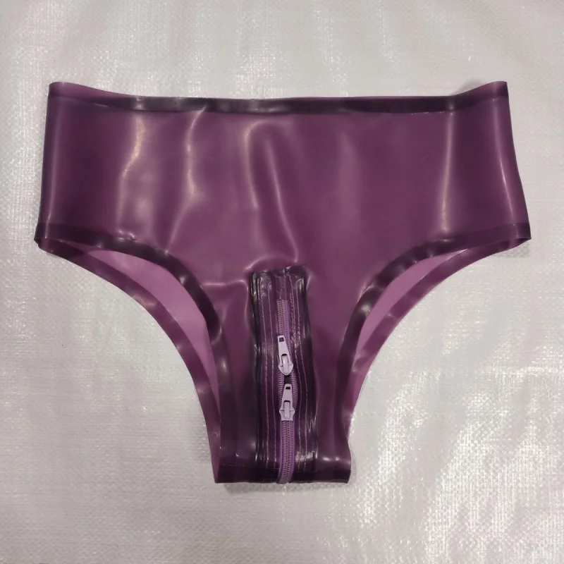 

Pure Natural Latex Panties Crotch Zipper Custom Briefs
