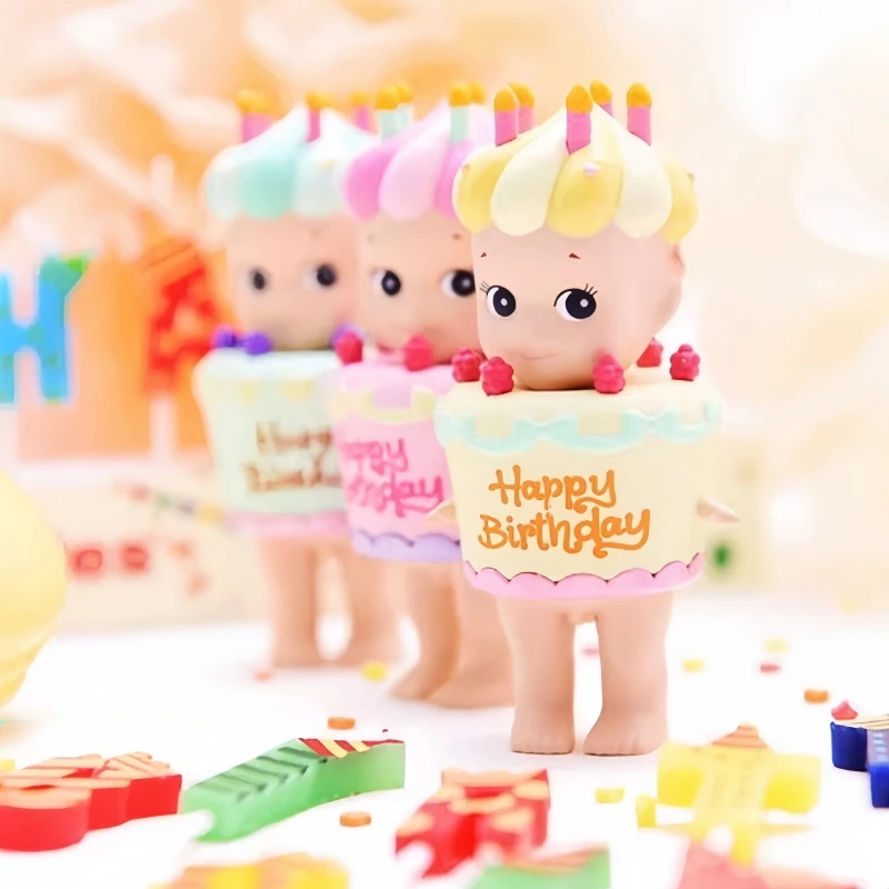 

6pcs Sonny Angel Mini Figure Birthday Cake Series Angel Rabbit Surprise Blind Box Tideplay Toy Cure Doll Lucky Mascot Gifts