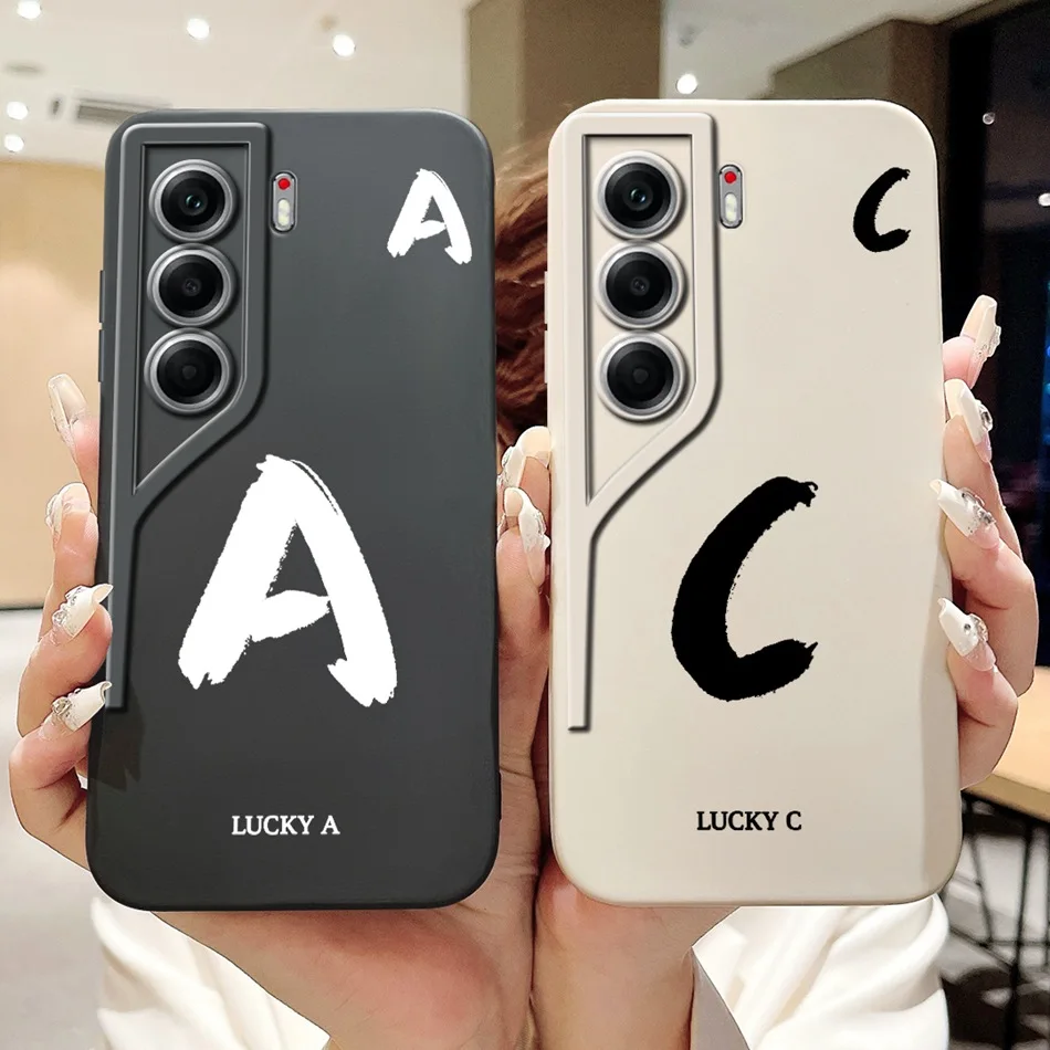 

For Tecno Camon 40 Pro 4G Camon40 CM5 CM6 Lucky Initial Letter Phone Case For Camon 40 40Pro 4G Soft Silicone Shockproof Cases