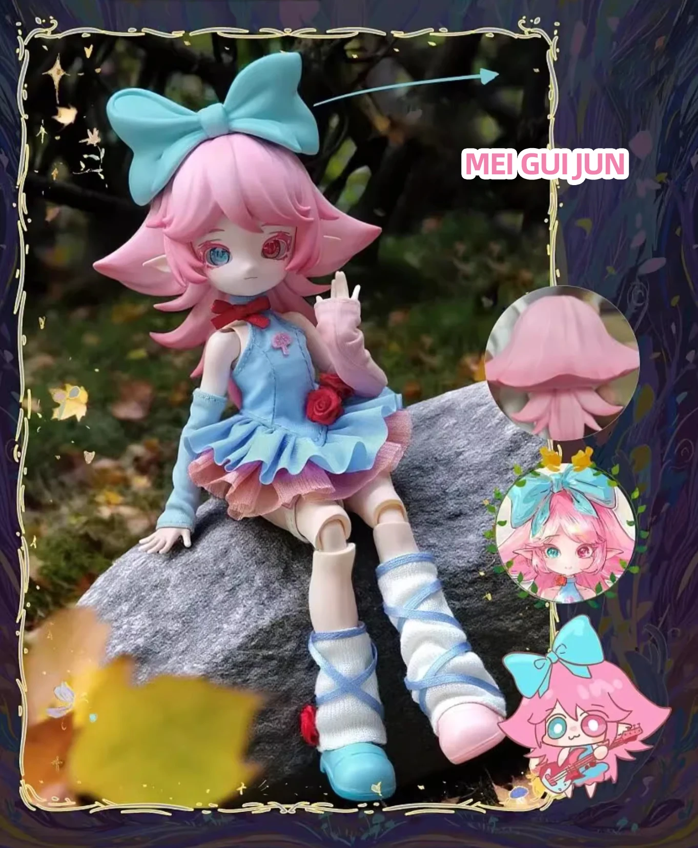 Authentische, sofort lieferbare Pilz-Fungus 1/12 BJD Blind Box bewegliche Gelenkpuppe Anime-Figur Sammlerstück Trendspielzeug Ornamente Geschenke – Detail 3
