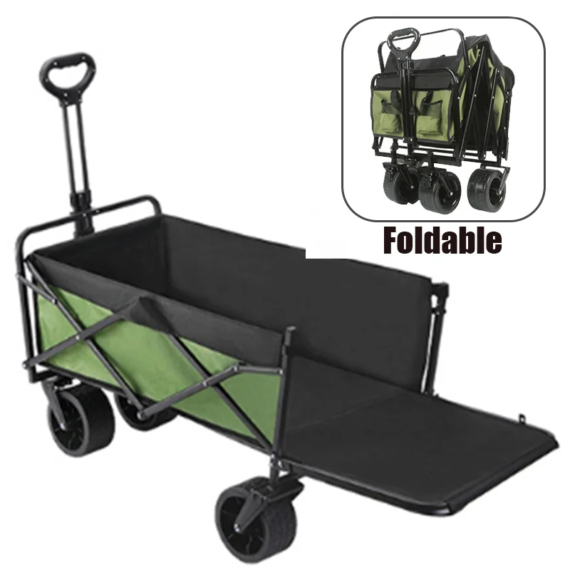 

Extra Long Extender Folding Cart Outdoor Utility Wagon Cart Large Capacity Camping Picnic Trolley Beach Collapse Folding Cart
