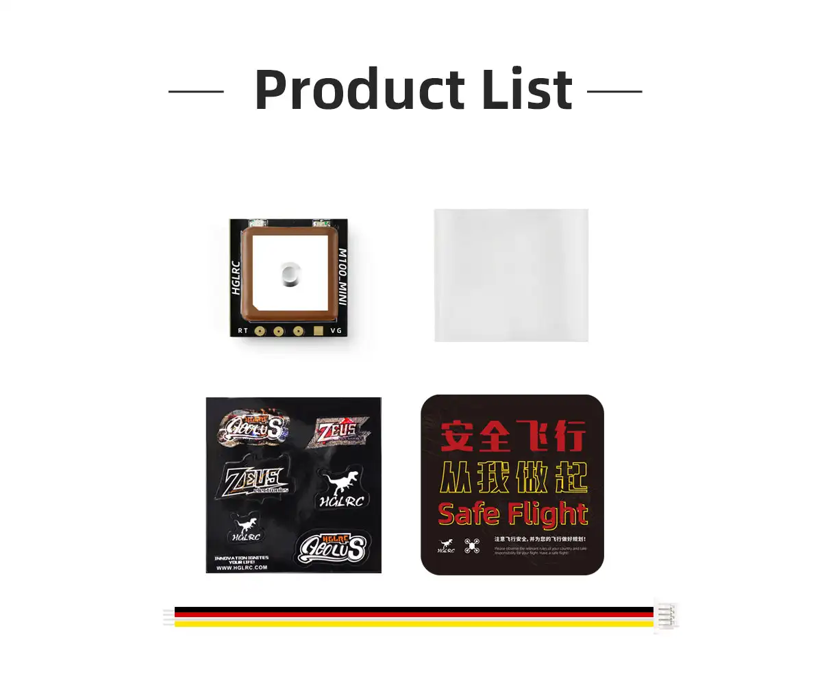 HGLRC M100 미니 GPS 모듈 RC 비행기 FPV 프리스타일 장거리 드론 DIY 부품용 내장 세라믹 안테나